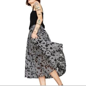 Zara embroidered gingham skirt